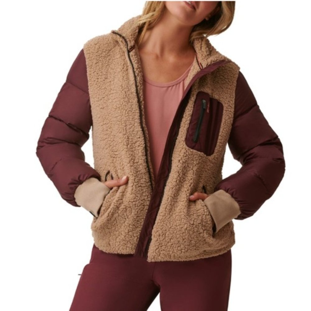 Bass Outdoor Sherpa Puffer Jacket Medium Quilted Zip Up NWT